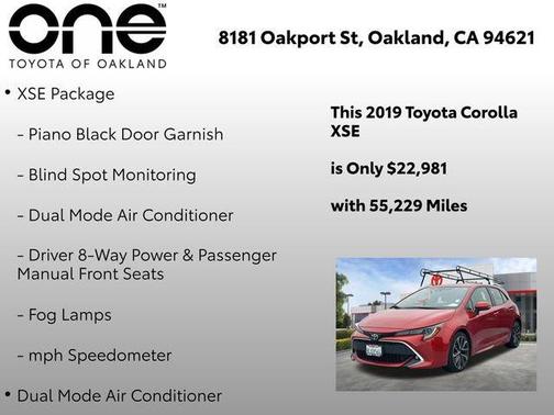 Orange 2019 Toyota Corolla XSE
