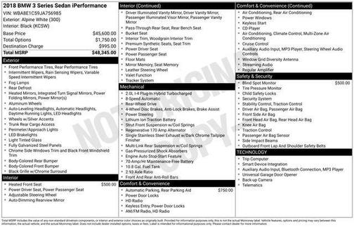 White 2018 BMW 330e iPerformance