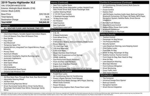 2019 Toyota Highlander XLE