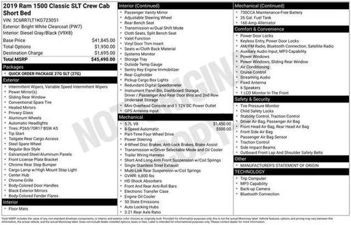 Bright White Clearcoat 2019 RAM 1500 SLT