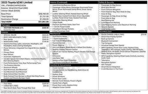 Wind Chill Pearl 2023 Toyota bZ4X Limited