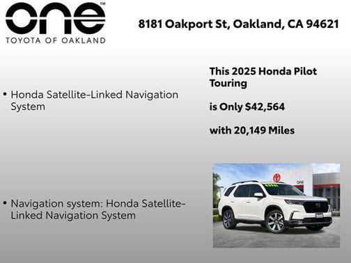 Platinum White Pearl 2025 Honda Pilot Touring 8-Passenger