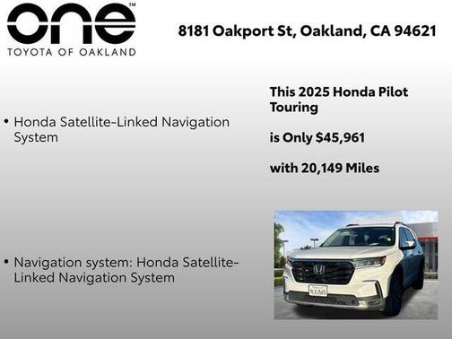 Platinum White Pearl 2025 Honda Pilot Touring 8-Passenger