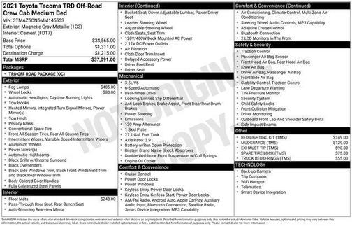 Magnetic Gray Metallic 2021 Toyota Tacoma TRD Off Road