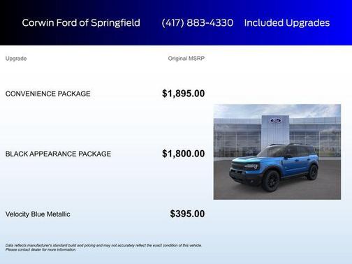 Velocity Blue Metallic 2025 Ford Bronco Sport Big Bend