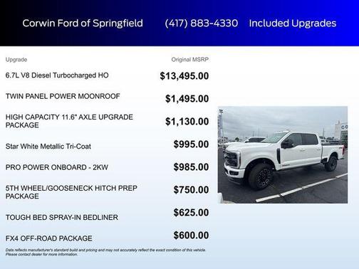 Star White Metallic Tri-Coat 2026 Ford F-250 Platinum