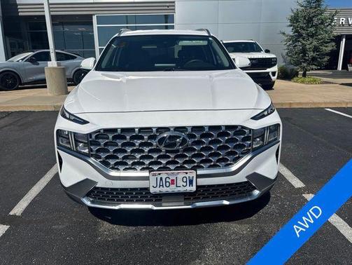 Quartz White 2022 Hyundai SANTA FE HEV Blue