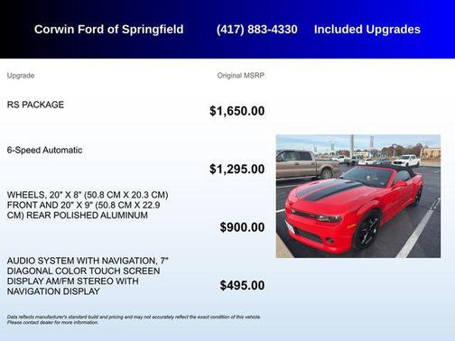 2015 Chevrolet Camaro 2LT