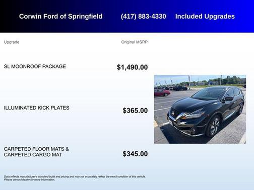 Super Black 2023 Nissan Murano SL FWD