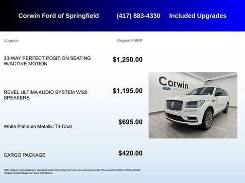 White Platinum Clearcoat Metallic 2019 Lincoln Navigator L Reserve