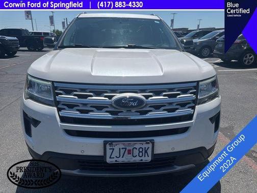 White Platinum Clearcoat Metallic 2019 Ford Explorer XLT