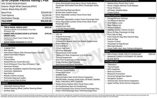 Bright White Clear Coat 2018 Chrysler Pacifica Touring-L Plus