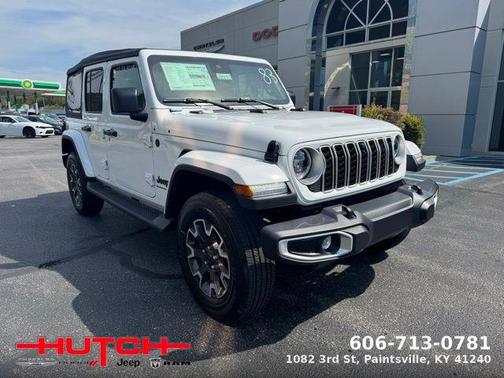 Bright White Clearcoat 2025 Jeep Wrangler 4-Door Sahara 4x4