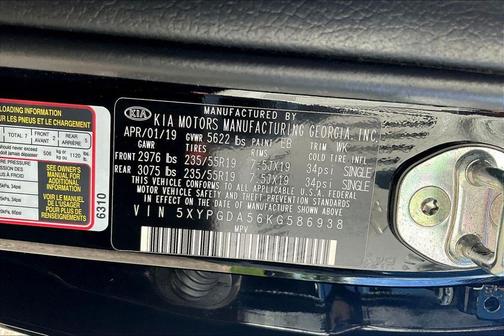 Ebony Black 2019 Kia Sorento S