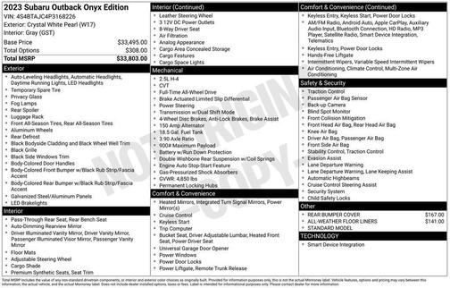 2023 Subaru Outback Onyx Edition
