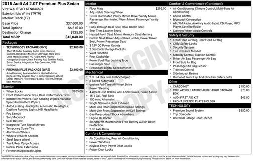 2015 Audi A4 2.0T Premium Plus