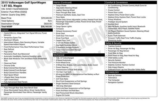 2015 Volkswagen Golf SportWagen SEL