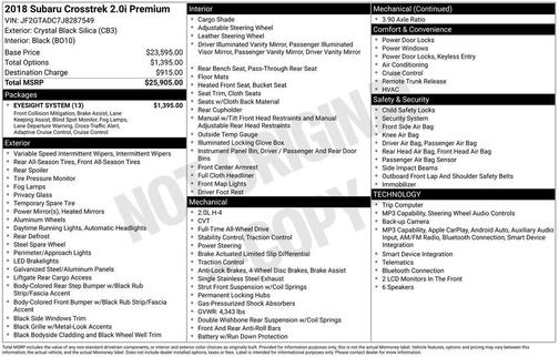 2018 Subaru Crosstrek 2.0i Premium