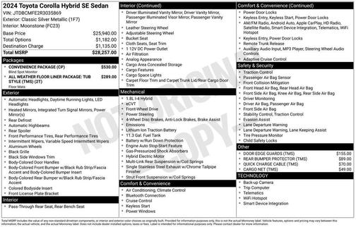 2024 Toyota Corolla Hybrid SE