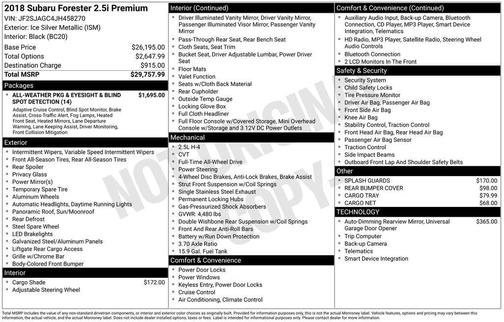 2018 Subaru Forester 2.5i Premium