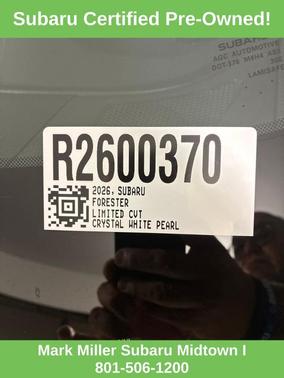 Crystal White Pearl 2026 Subaru Forester Limited