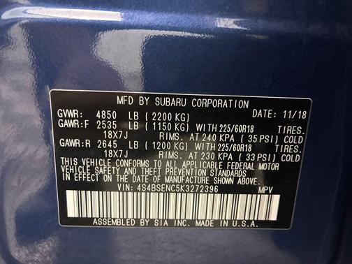 2019 Subaru Outback 3.6R Limited