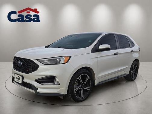 White Platinum Metallic Tri-Coat 2019 Ford Edge ST