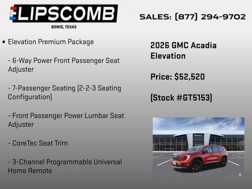 2026 GMC Acadia Elevation