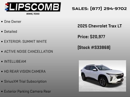 Summit White 2025 Chevrolet Trax LT
