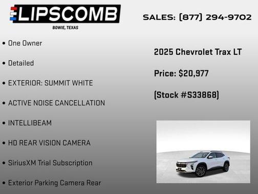 Summit White 2025 Chevrolet Trax LT