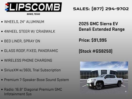 Summit White 2025 GMC Sierra EV Denali