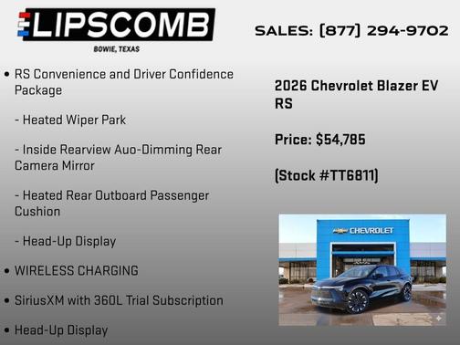 Black 2026 Chevrolet Blazer EV RS