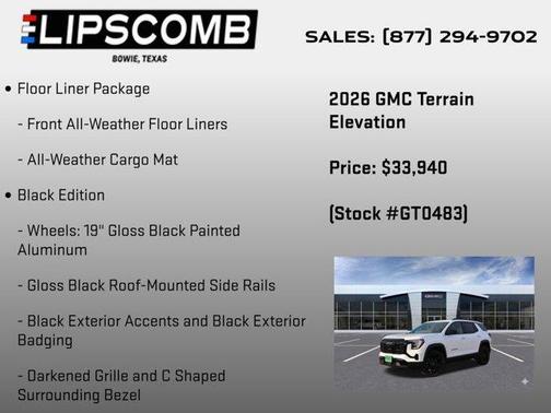 Summit White 2026 GMC Terrain FWD Elevation