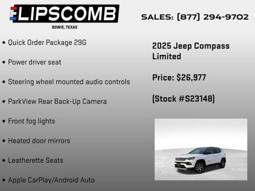 Bright White Clearcoat 2025 Jeep Compass Limited