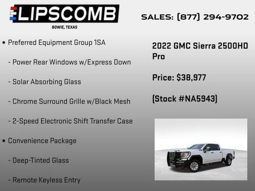 Summit White 2022 GMC Sierra 2500 Pro