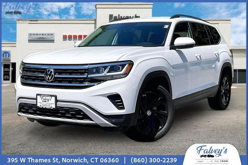 Pure White 2023 Volkswagen Atlas 3.6L SE w/Technology