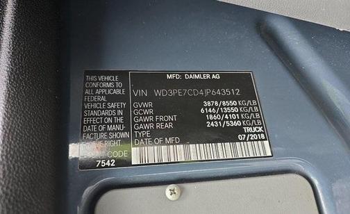 2018 Mercedes-Benz Sprinter 2500 Standard Roof V6