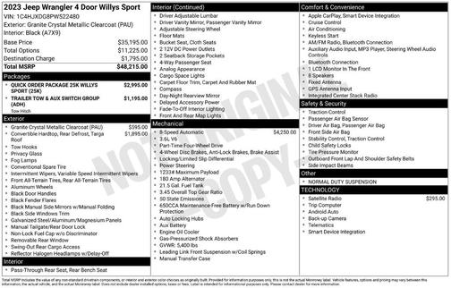 2023 Jeep Wrangler Sport