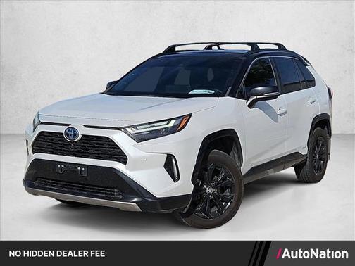 Wind Chill Pearl/Midnight Black Metallic 2023 Toyota RAV4 Hybrid SE