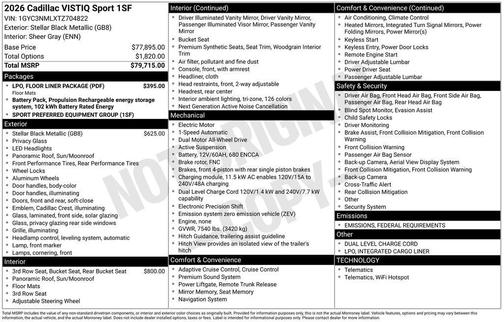 2026 Cadillac VISTIQ Sport