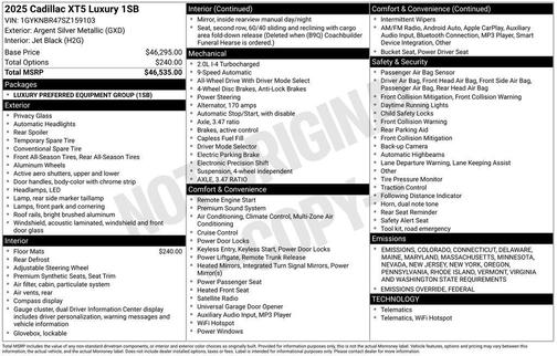 2025 Cadillac XT5 Luxury