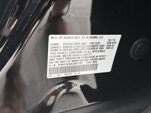 Crystal Black Pearl 2020 Honda Pilot 2WD EX-L
