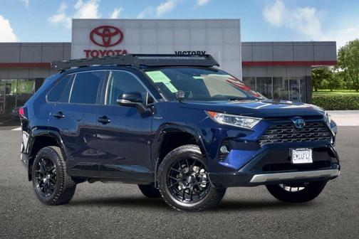 Blue Print/Midnight Black Metallic 2021 Toyota RAV4 Hybrid SE