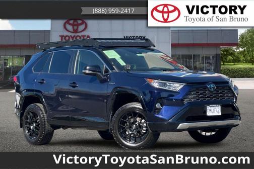 Blue Print/Midnight Black Metallic 2021 Toyota RAV4 Hybrid SE