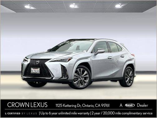Cloudburst Gray with Obsidian Roof 2024 Lexus UX 250h F Sport