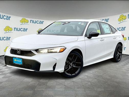 White 2025 Honda Civic Hybrid Sport