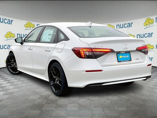 White 2025 Honda Civic Hybrid Sport