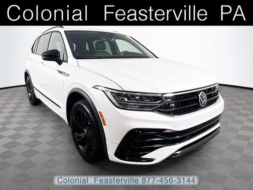 Opal White Pearl Effect 2024 Volkswagen Tiguan 2.0T SE R-Line Black SUV