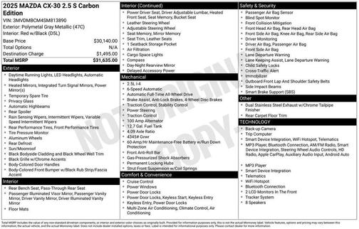 Polymetal Gray Metallic 2025 Mazda CX-30 2.5 S Carbon Edition