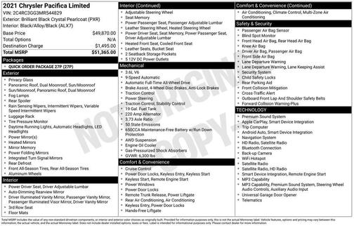 Brilliant Black Crystal Pearlcoat 2021 Chrysler Pacifica Limited